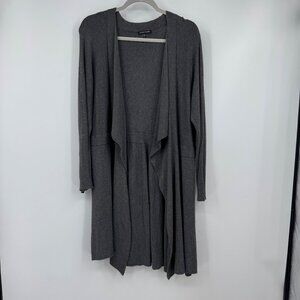 Eileen Fisher Sweater Womens XL extra Large Grey Open Front Duster Dark gray Vis